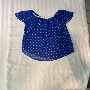 Blue blouse with white